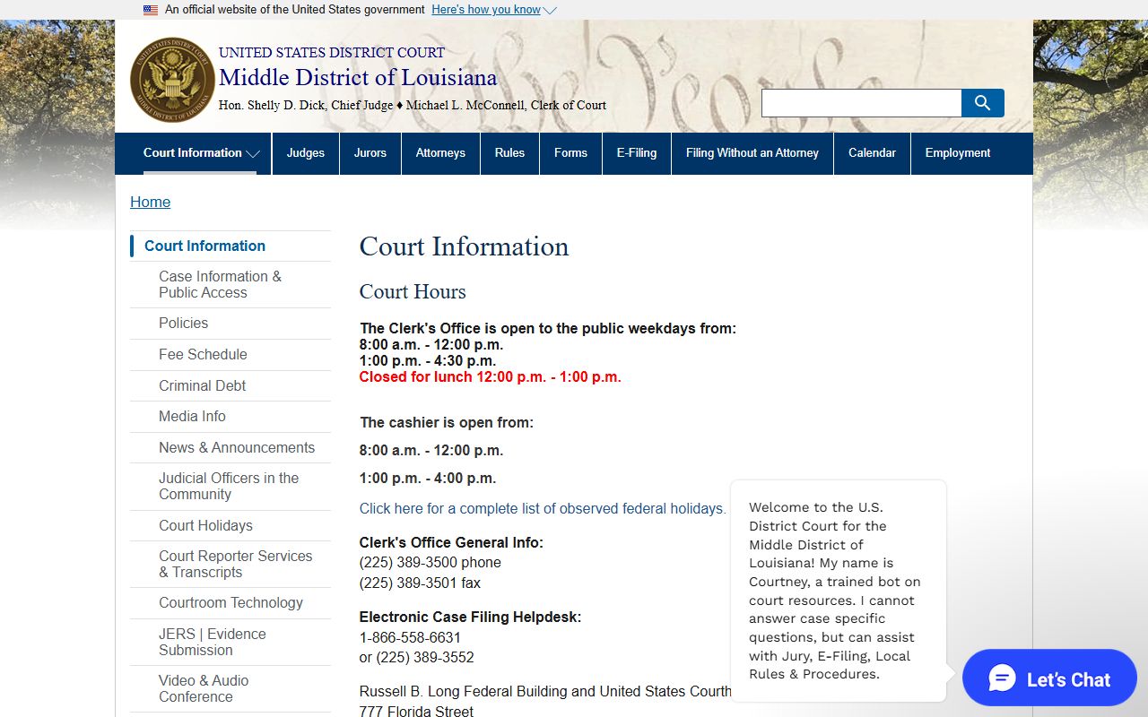 West Feliciana Parish Clerk of Court records access court information
