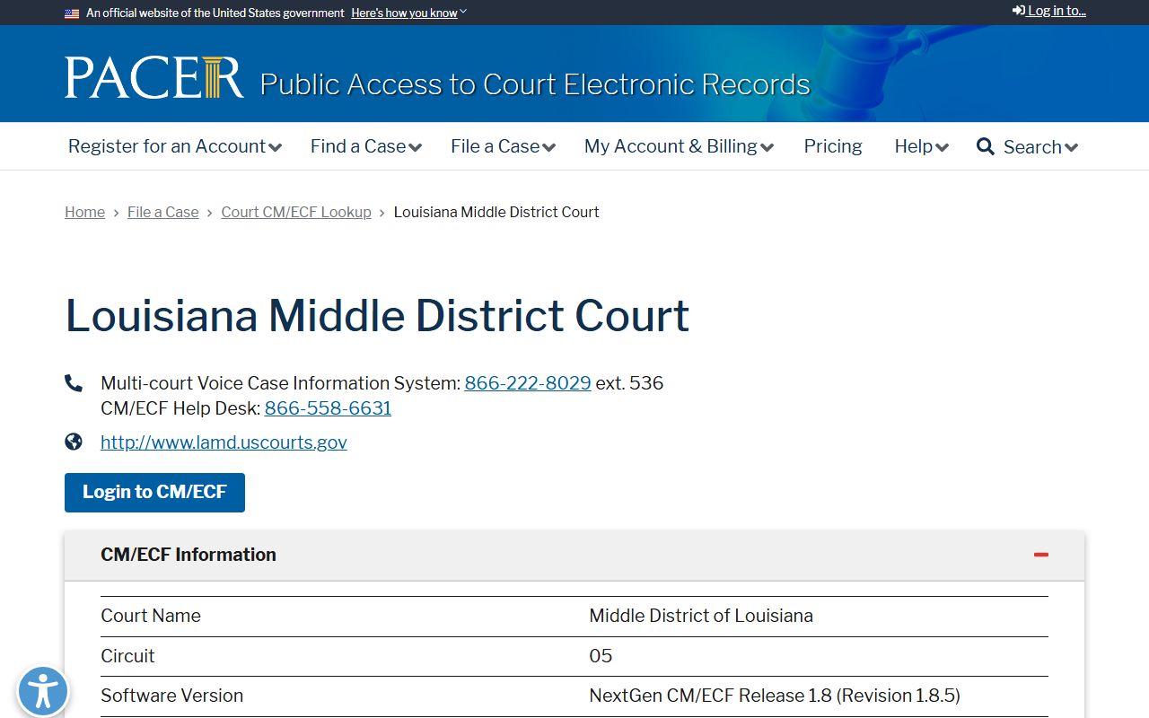 West Feliciana Parish Clerk of Court records federal PACER distinction