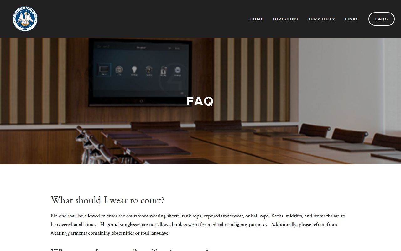 West Feliciana Parish court dockets 20th JDC FAQ