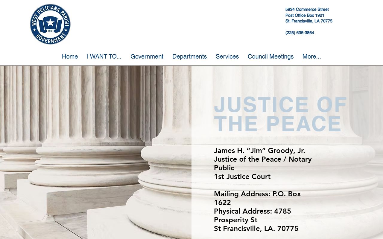 West Feliciana Parish court dockets Justice of the Peace page
