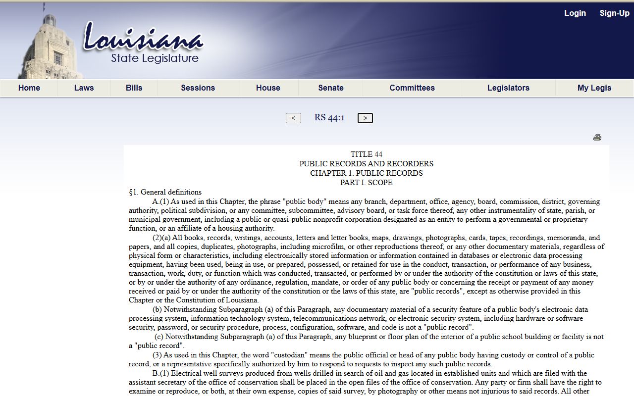 West Feliciana Parish court records Louisiana public records definition