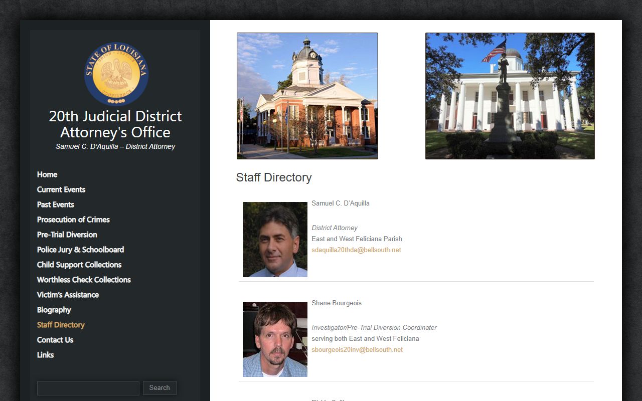 West Feliciana Parish criminal court records District Attorney staff directory