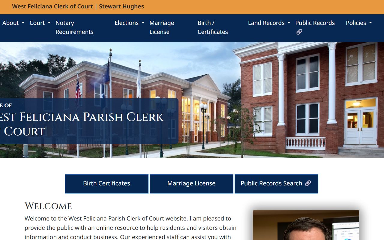 West Feliciana Parish Court records Clerk of Court homepage
