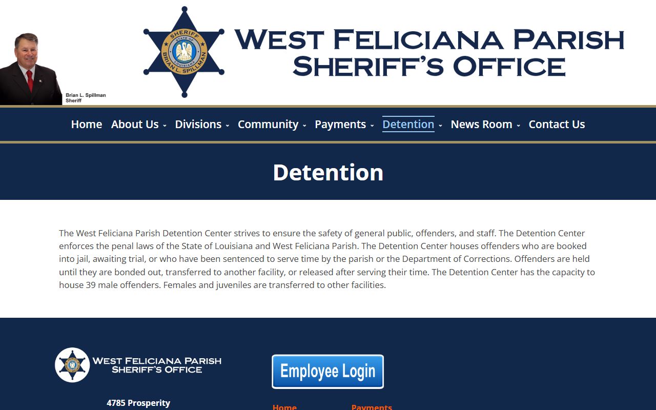 West Feliciana Parish inmate records sheriff detention overview