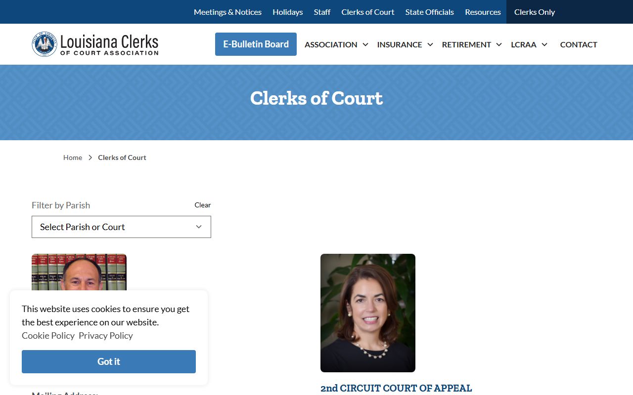 West Feliciana Parish probate records Louisiana Clerks of Court roster