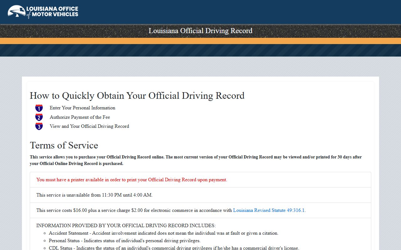 West Feliciana Parish traffic court records Louisiana official driving record